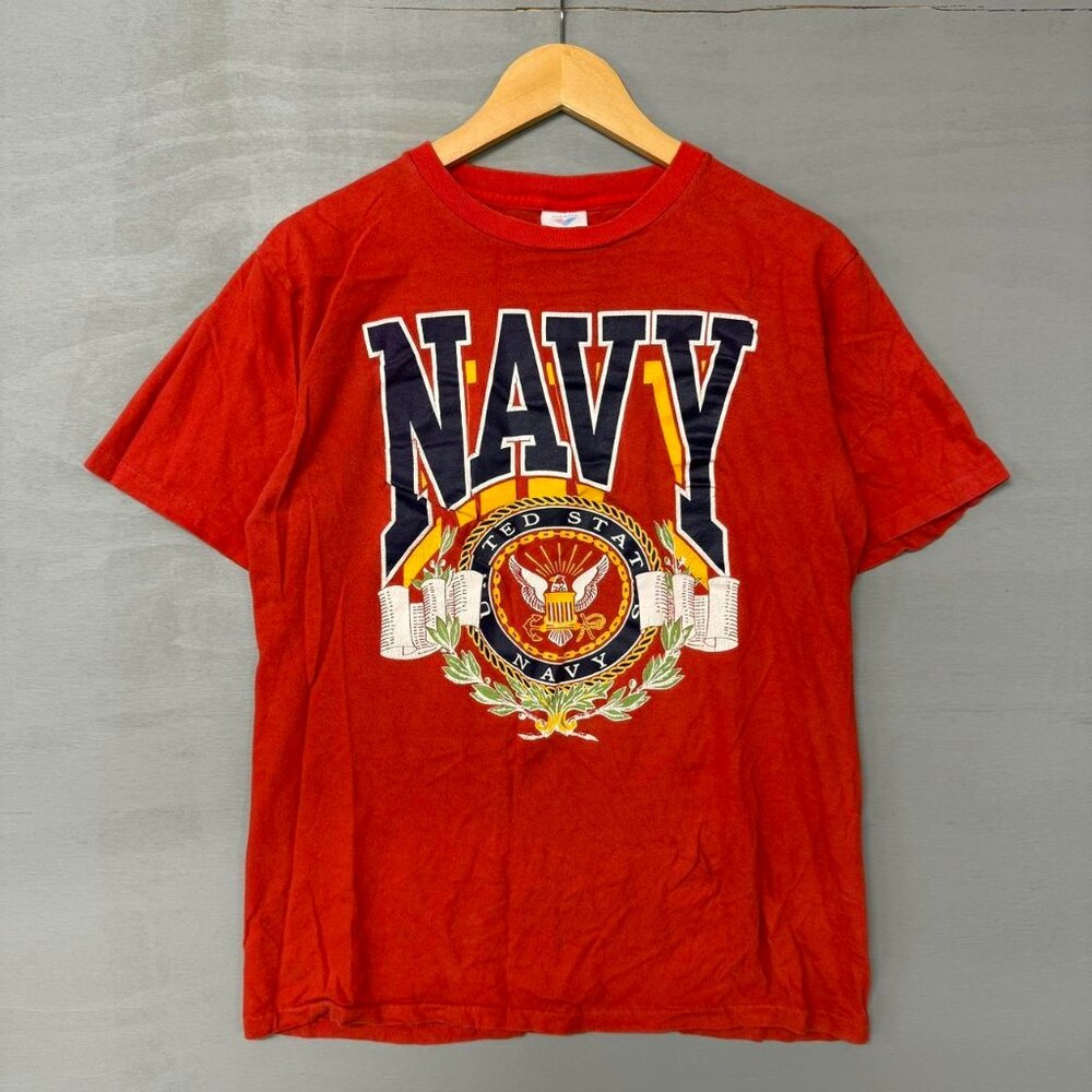 Vintage US Navy Red 90s Single Stitch Tee Shirt‎ Medium
